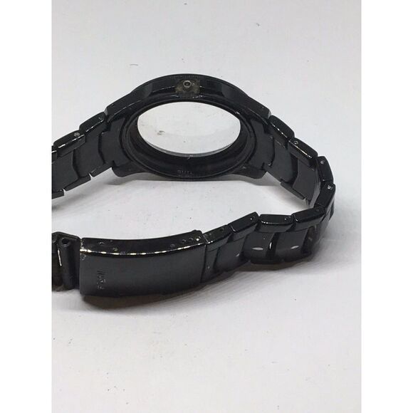 Authentic Fossil Watch Links Parts Case Band 20mm Stainless Steel Black A702 - Picture 10 of 11